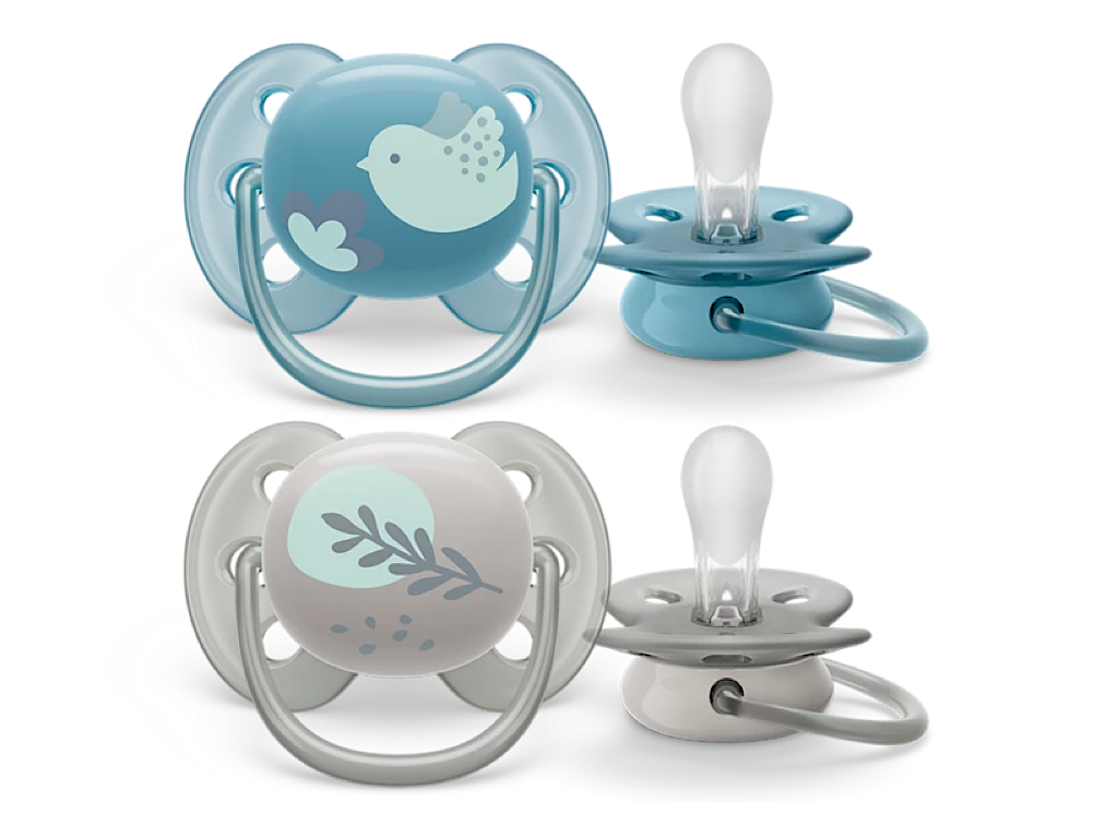 پستانک ارتودنسی  دو عددی نوزادی 18-6 ماه مدل ultra soft فیلیپس اونت philips avent