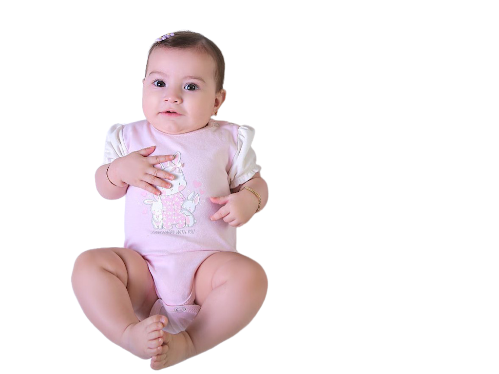 بادی آستین کوتاه نوزادی دخترانه طرح خرگوش بانی نی نی سان nini sun