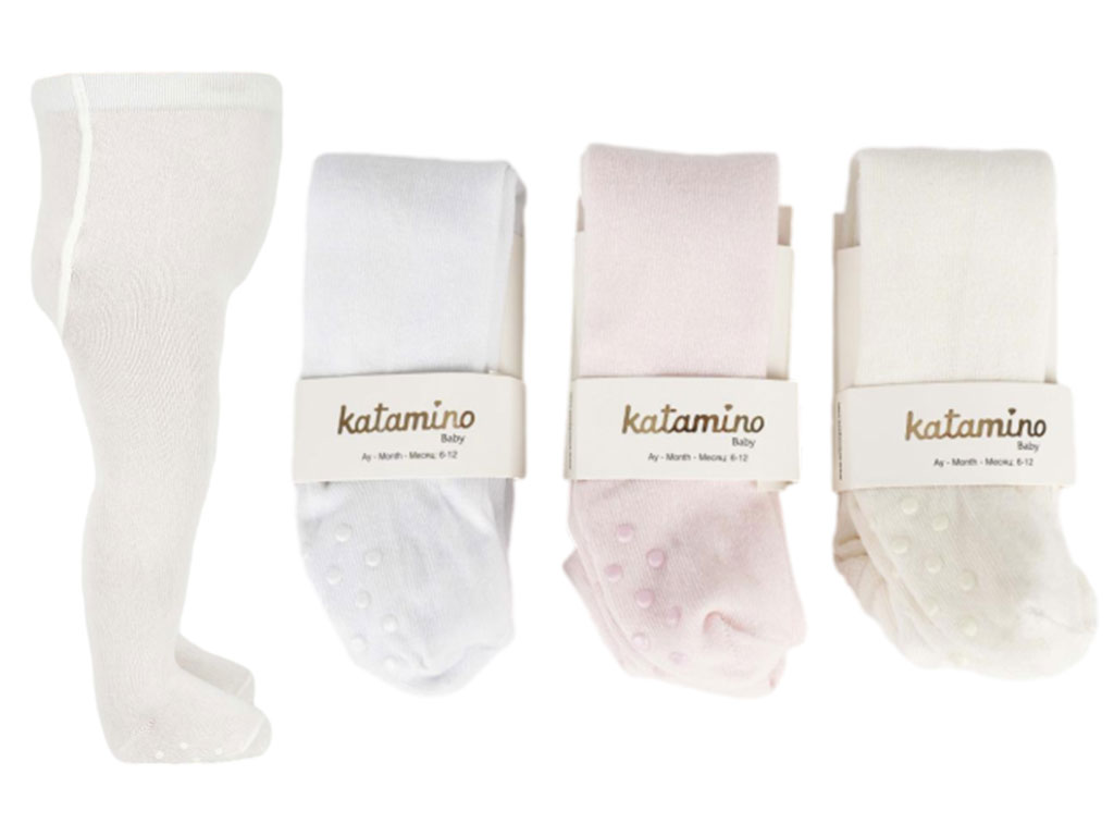 جوراب شلواری استپ دار نوزادی دخترانه 18-12 ماه کاتامینو KATAMINO