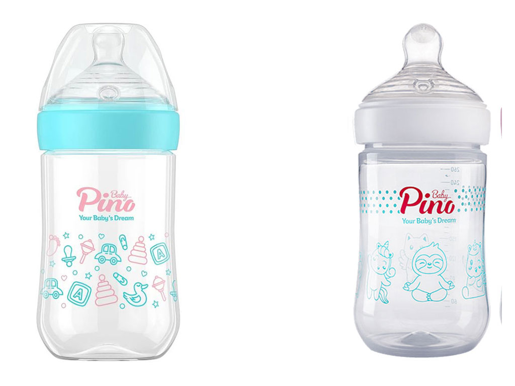 شیشه شیر آنتی کولیک 18-6 ماه natural sense مدل مدیوم حجم 260 میلی لیتر پینو بیبی pino baby
