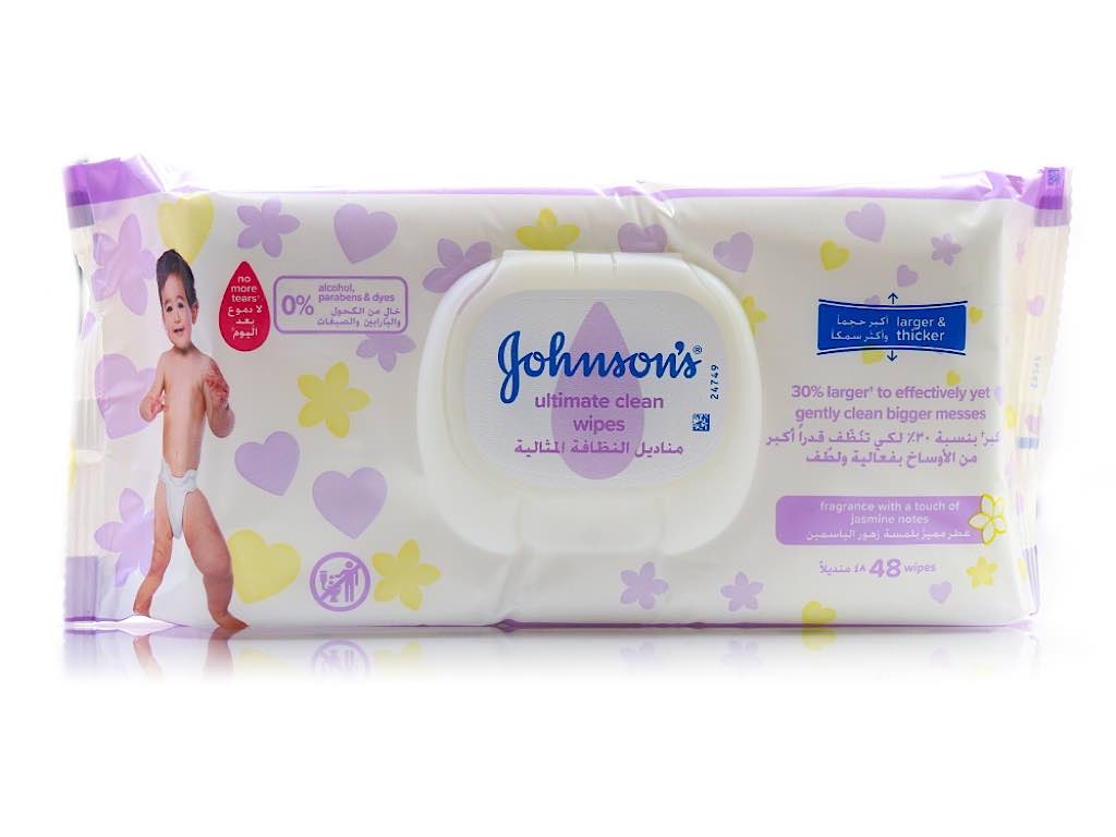 دستمال مرطوب نوزادی 48 عددی جانسون johnsons