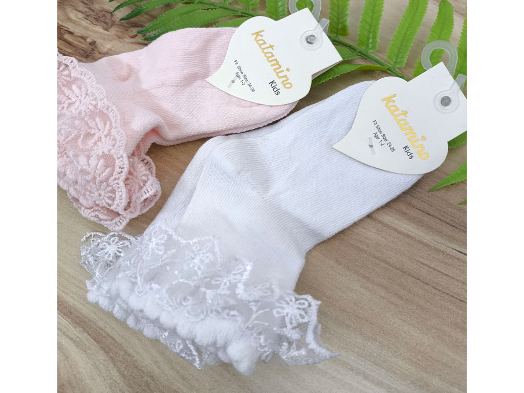 جوراب مچی لب دانتل برند کاتامینو katamino(1 الی 2 سال)
