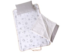 سرویس خواب دم دستی مسافرتی نوزادی مجموعه 3 عددی تشک، لحاف و بالشت با بسته بندی کیفی طرح  کهکشان طوسی الا ELA