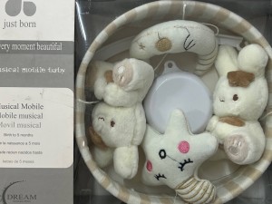 آویز موزیکال و چرخشی بالای تخت نوزاد طرح حیوانات just born