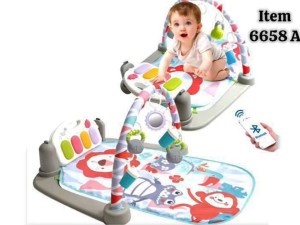 تشک بازی موزیکال و چراغ دار نوزادی دارای پیانو و ریموت کنترل طرح حیوانات جنگل