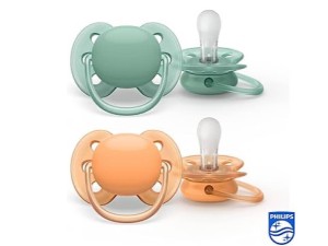 پستانک ارتودنسی دو عددی نوزادی 6-0 ماه مدل ultra soft فیلیپس اونت philips avent