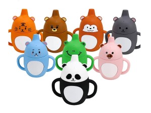 لیوان آبمیوه خوری سیلیکونی  و دسته دار عروسکی only baby