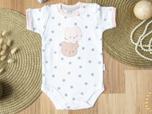 بادی آستین کوتاه نوزادی دخترانه طرح little kitty دانالو Danaloo