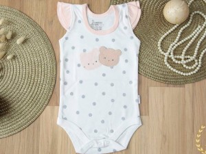 بادی آستین حلقه ای نوزادی دخترانه طرح little kitty دانالو Danaloo