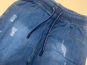 شلوارک جین کاغذی طرح زاپ کمرکش cha cha