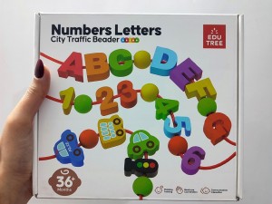 بازی آموزشی حروف و اعداد نخ‌کشی مدل Numbers Letters City Traffic Beader