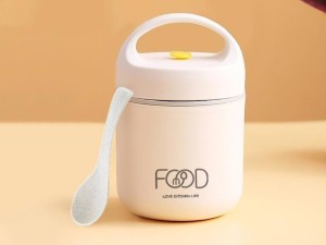 فلاسک و ظرف غذا استیل قاشق دار 460 میلی لیتر دسته دار LIVE KITCHEN LIFE