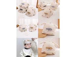 کلاه کپ لبه دار و گوشدار  مخمل کبریتی طرح سگ (دور سر 46 cm)