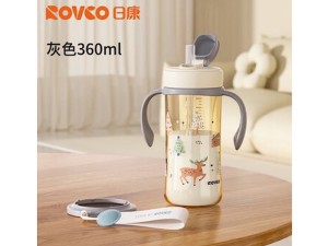 لیوان نی دار دو منظوره و دسته دار نوزادی 360ml رووکو rovco