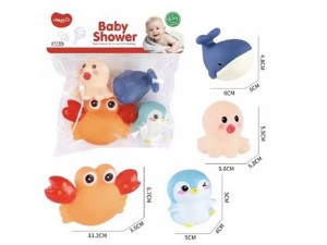 پوپت 4 تکه آب پران  حمام نوزادی طرح حیوانات BABY LIONI