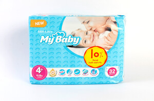 پوشک سایز +4 مای بیبی my baby بسته 32 عددی