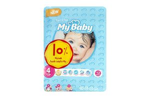 پوشک سایز 4 مای بیبی my baby بسته 12 عددی