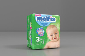 پوشک سایز 3 مولفیکس molfix بسته 14 عددی