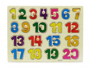 پازل چوبی پین دار چوبی اعداد 1 تا 20