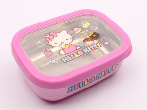 ظرف غذای استیل مستطیل شکل هلوکیتی Hello Kitty  (سایز کوچک)