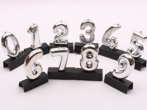 شمع اعداد نقره ای