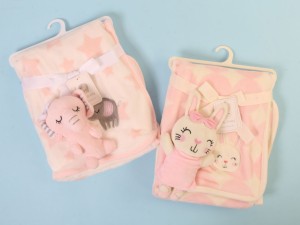 پتو عروسک دار مخمل پولیشی نوزادی baby buddies