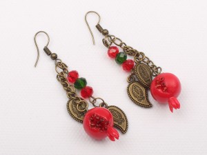 گوشواره انار و مهره یلدایی