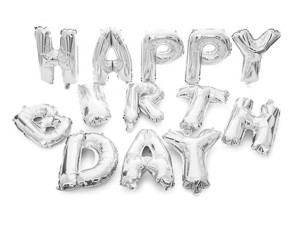 بادکنک فویلی نقره ای Happy Birthday