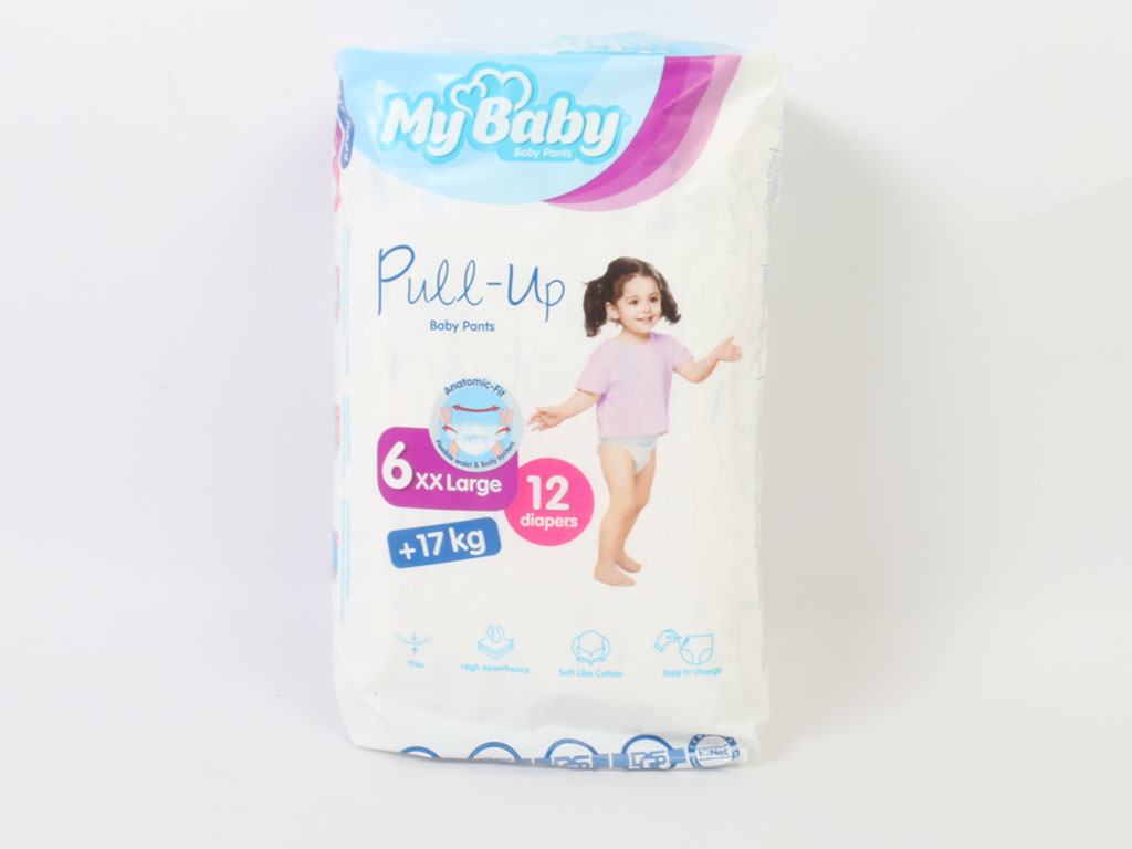 پوشک شورتی سایز 6 مای بیبی my baby بسته 12 عددی