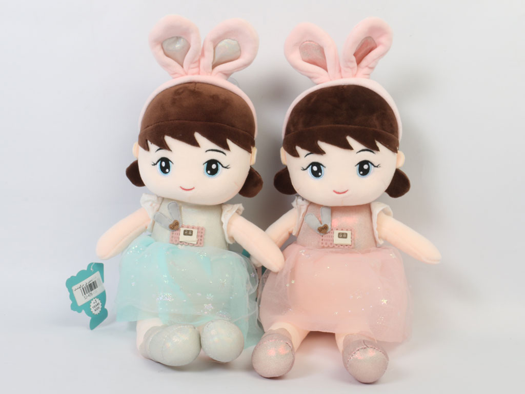 عروسک پولیشی طرح دختر با تل خرگوشی کیدزلند kids land