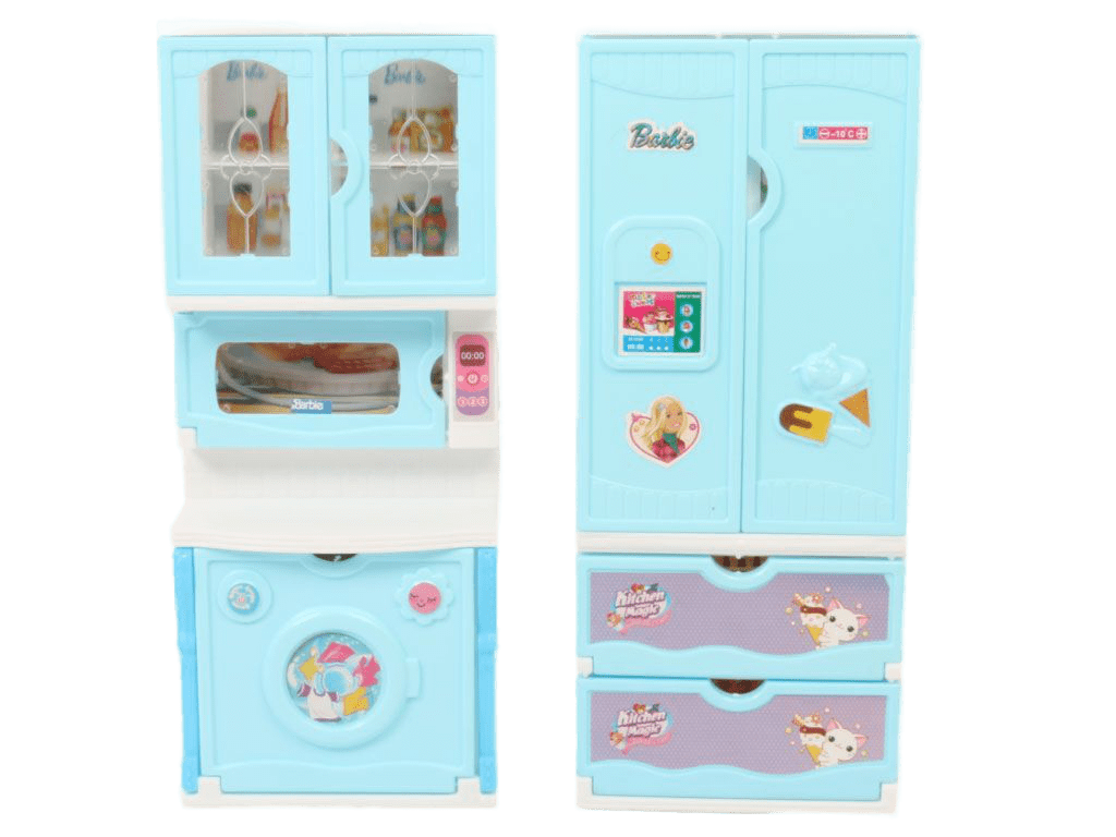 ست آشپزخانه 2 تکه یخچال و ماشین لباسشویی اسباب بازی باربی barbie