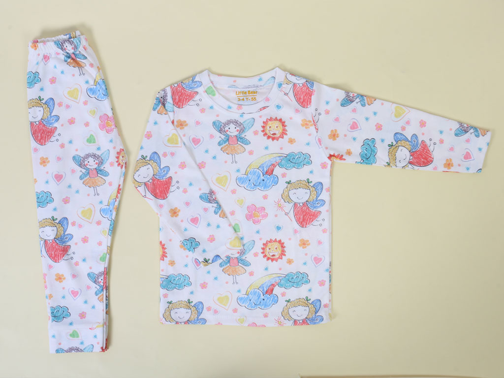 بلوز و شلوار راحتی دخترانه طرح فرشته لیتل بیر little bear
