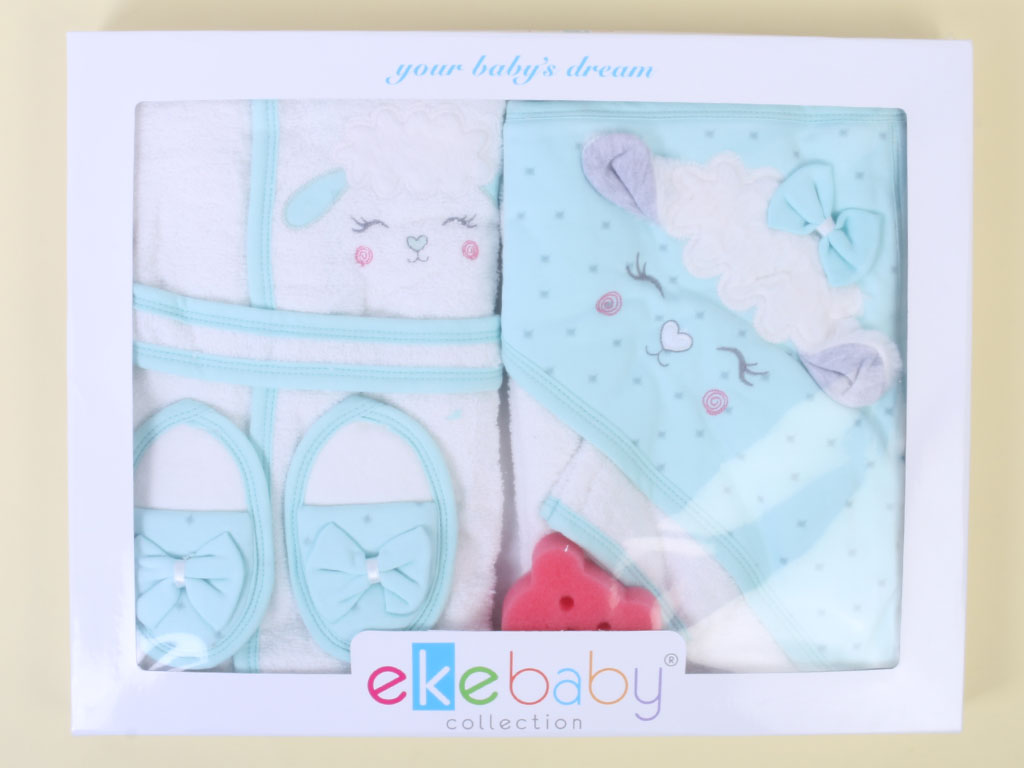 ست حوله نوزادی دخترانه 5 تکه اکه بیبی eke baby جعبه دار