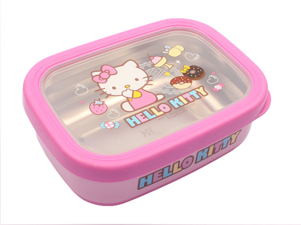 ظرف غذای استیل مستطیل شکل هلوکیتی Hello Kitty (سایز بزرگ)