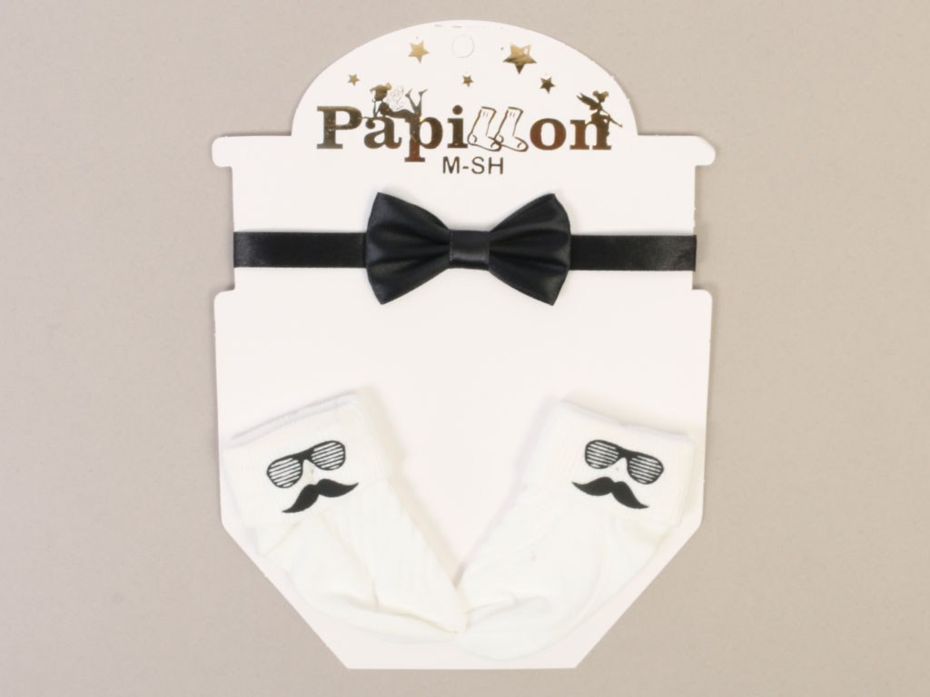 ست پاپیون و جوراب طرح سبیل پاپیلون papillon