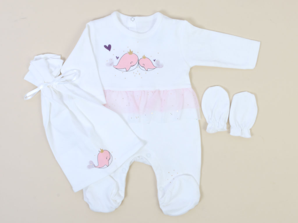 ست سرهمی جورابدار، کلاه و دستکش نوزادی آلینسی بیبی alinci baby