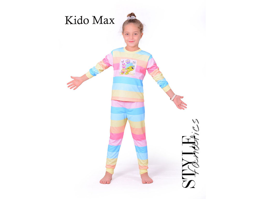 بلوز و شلوار راحتی دخترانه طرح لاک پشت کیدومکس kido max