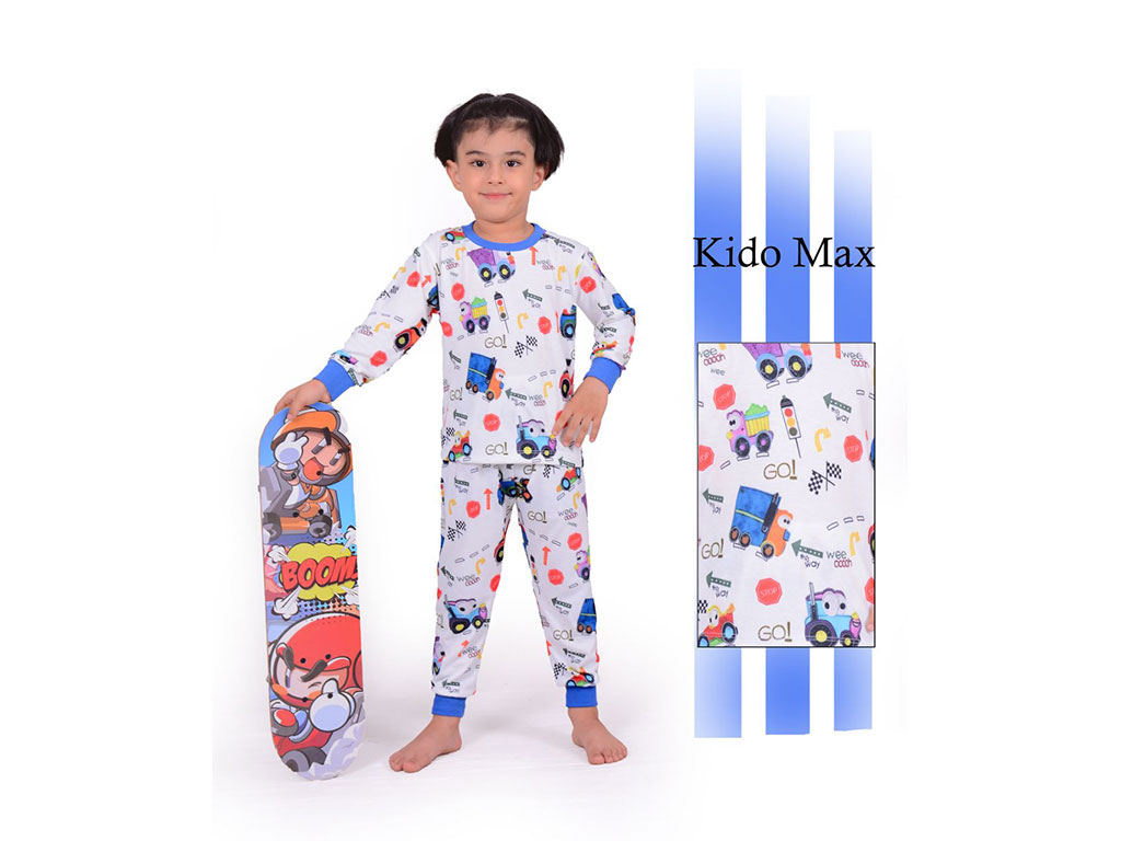 بلوز و شلوار راحتی بچه گانه طرح ماشین کیدومکس kido max