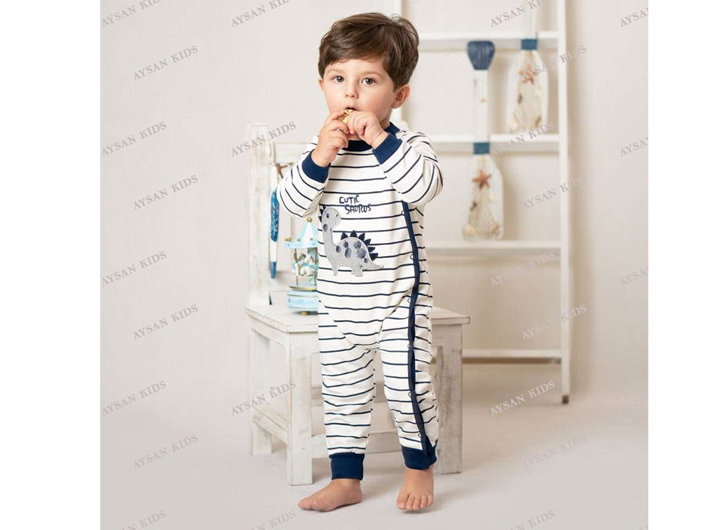 سرهمی نوزادی پسرانه طرح دایناسور بیبی baby