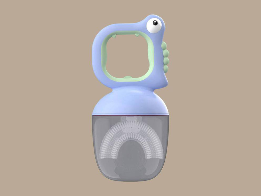مسواک سیلیکونی چرخشی 360 درجه کودک مدل U دارای درپوش لیتل والابی Little Wallaby