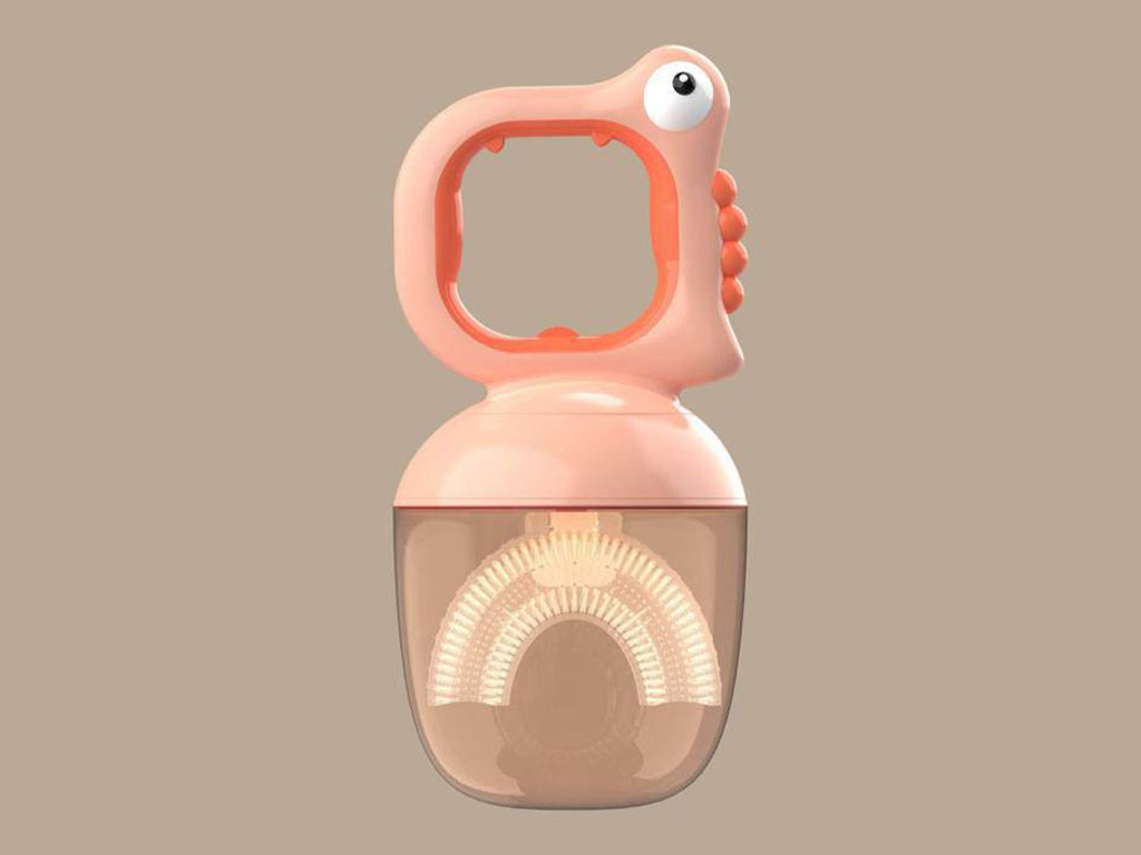 مسواک سیلیکونی چرخشی 360 درجه کودک مدل U دارای درپوش لیتل والابی Little Wallaby