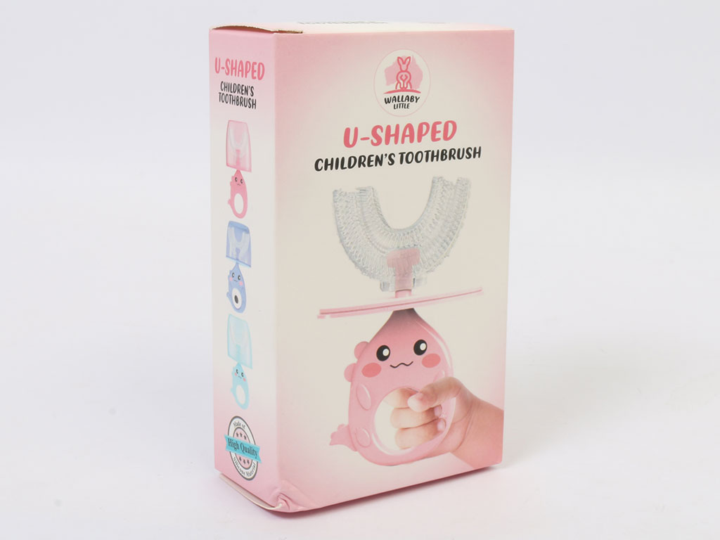 مسواک سیلیکونی چرخشی 360 درجه کودک مدل U دارای درپوش لیتل والابی Little Wallaby