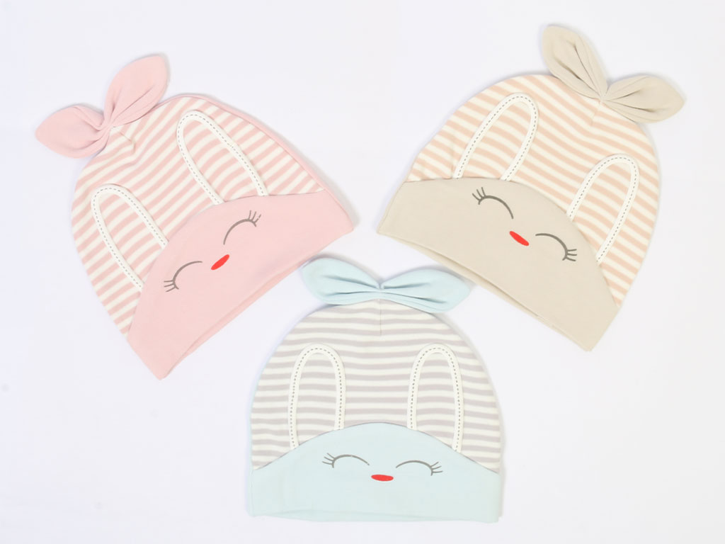 کلاه نوزادی نانانکین nannanqin طرح خرگوش (6-9 ماه)