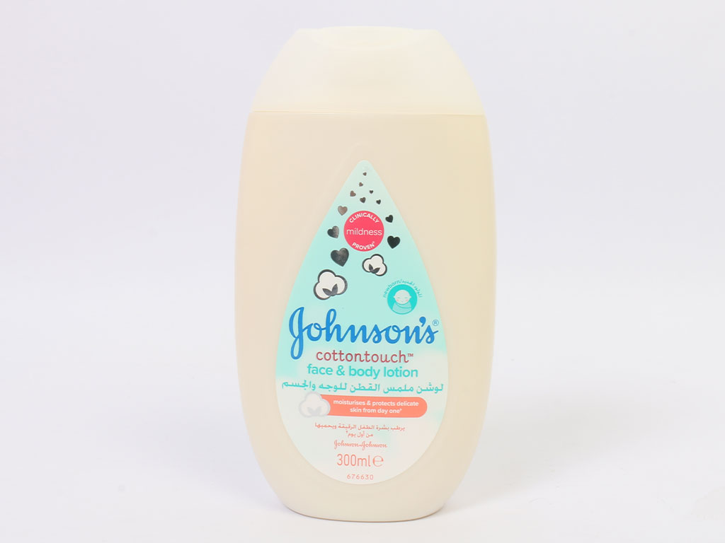 لوسیون صورت و بدن کودک 300 میل حاوی روغن پنبه دانه جانسون johnsons