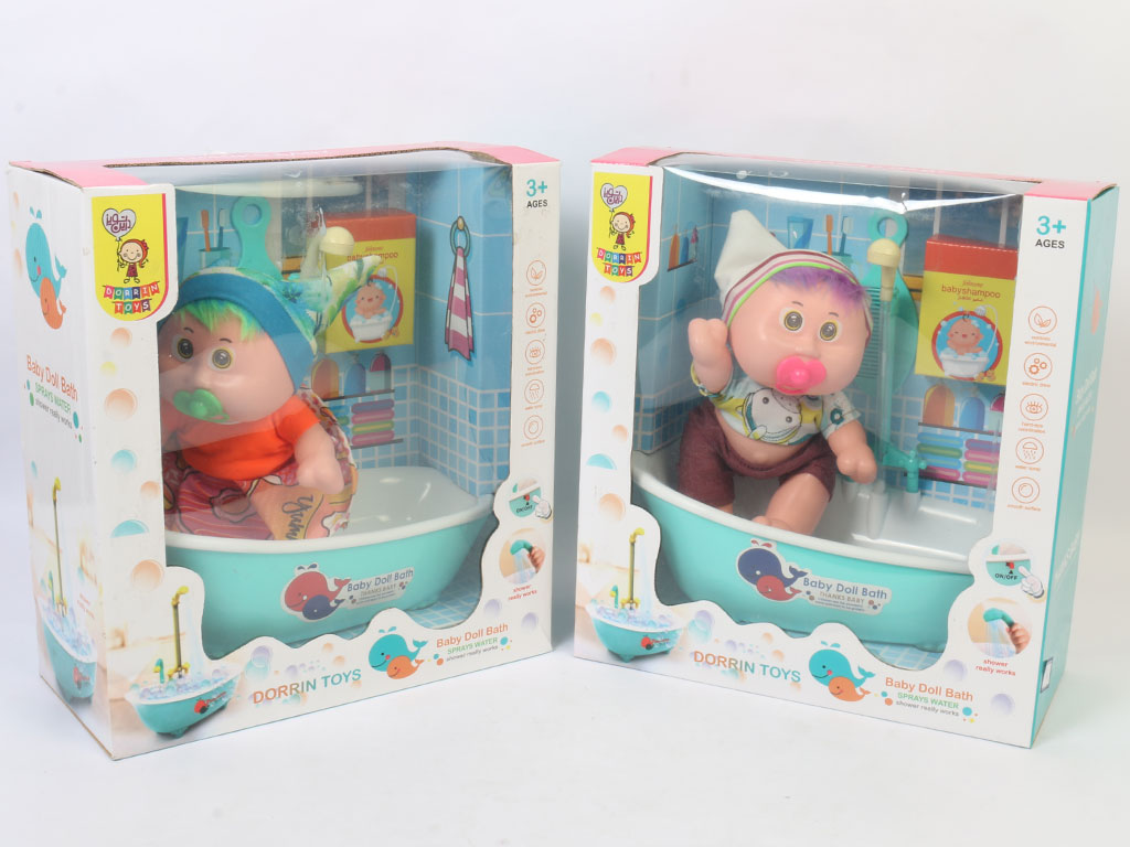 عروسک با وان حمام اسباب بازی dorrin toys