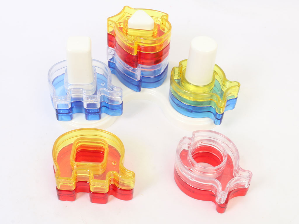 بازی فکری مونته سوری یا بلوک حیوانات رنگی کریستالی atrina toys