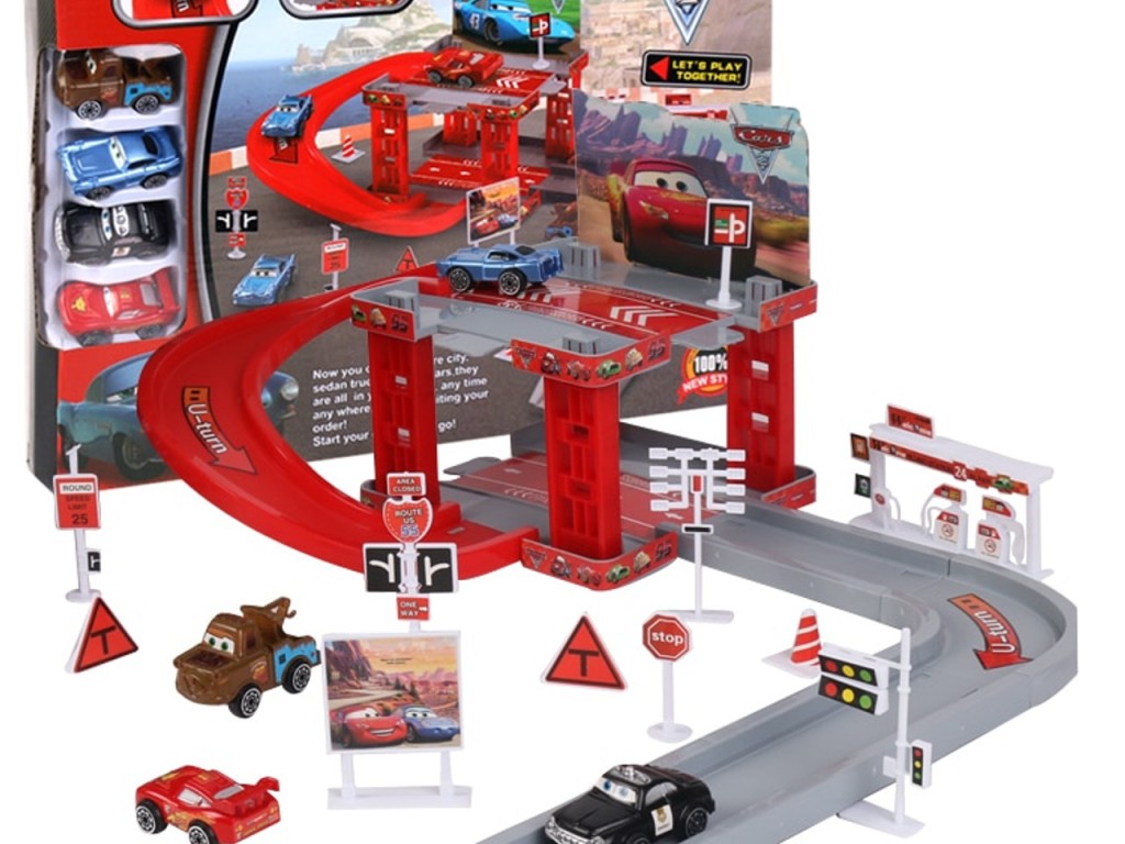 کیت ماشین بازی طرح پارکینگ ماشین های مک کوئین مدل cars2
