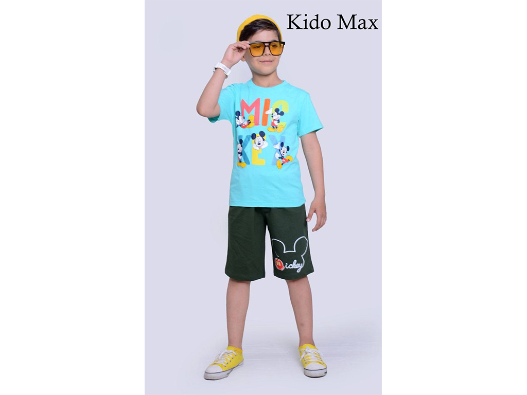 تیشرت و شلوارک راحتی پسرانه طرح میکی موس کیدومکس kido max