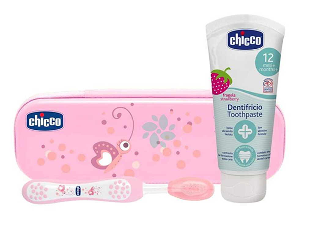 ست مسواک و خمیردندان نوزادی همراه با کیف چیکو chicco