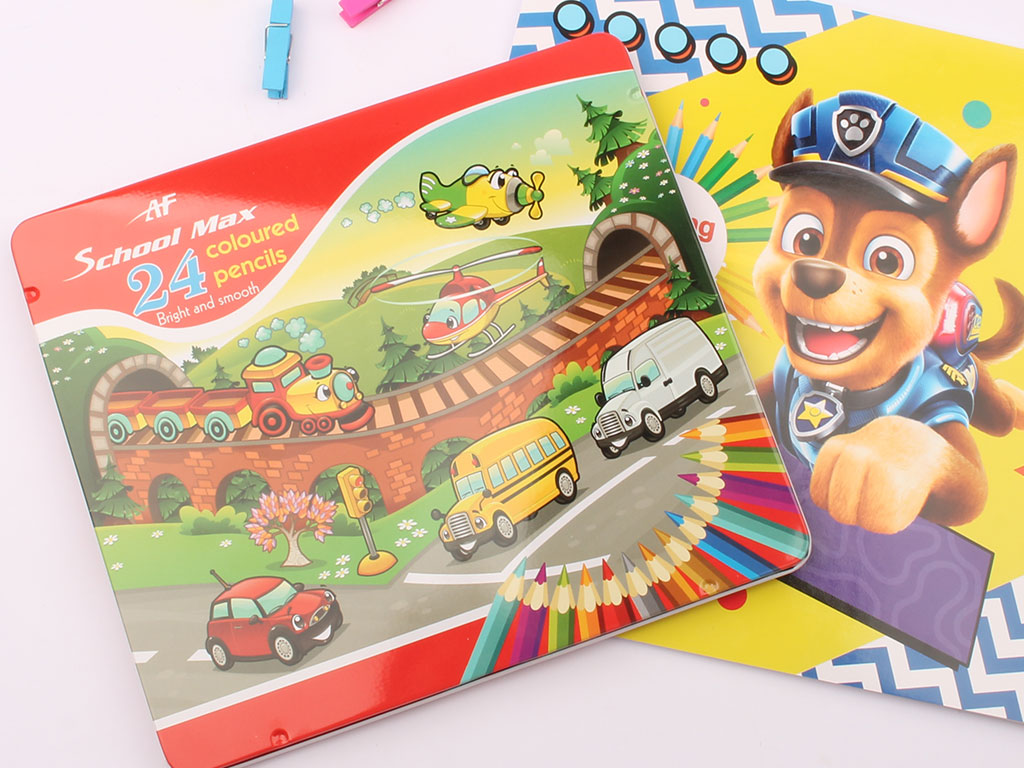 خرید آنلاین مداد رنگی 24 رنگ جعبه فلزی School Max